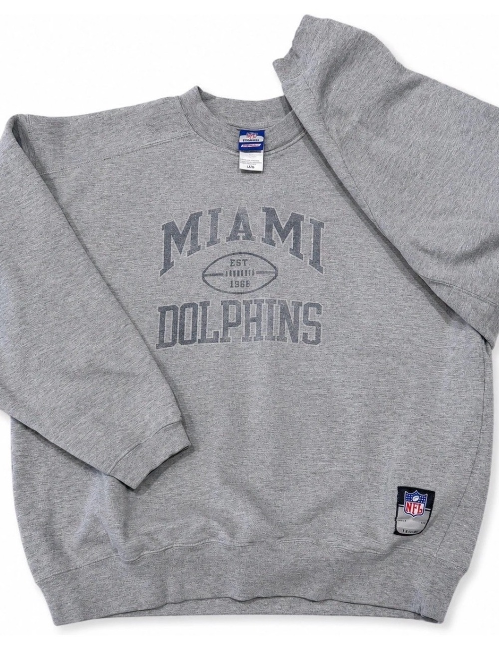 Vintage Reebok Miami Dolphins NFL Crewneck Sweatshirt Gray Men's Large